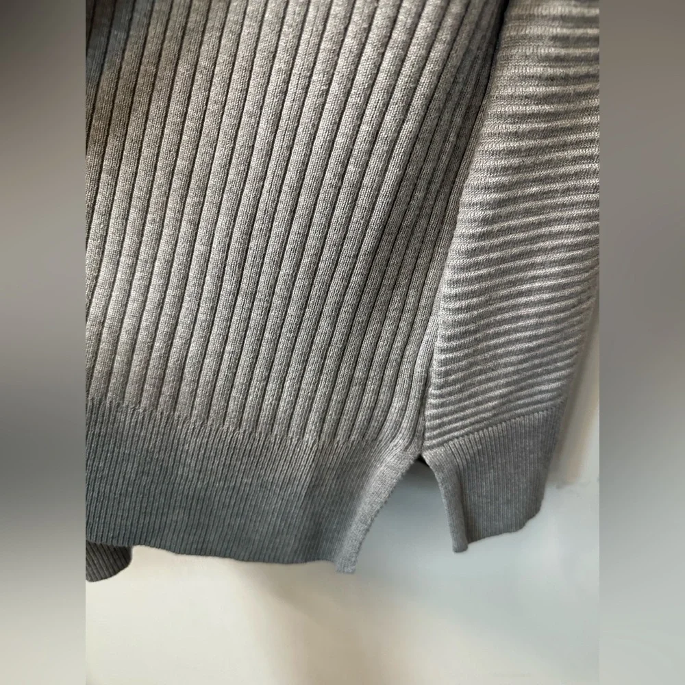 (A43)Lety & Me | Grey Ribbed cardigan